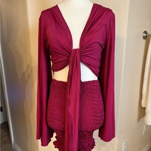 Women's Skirt Set in Deep Pink